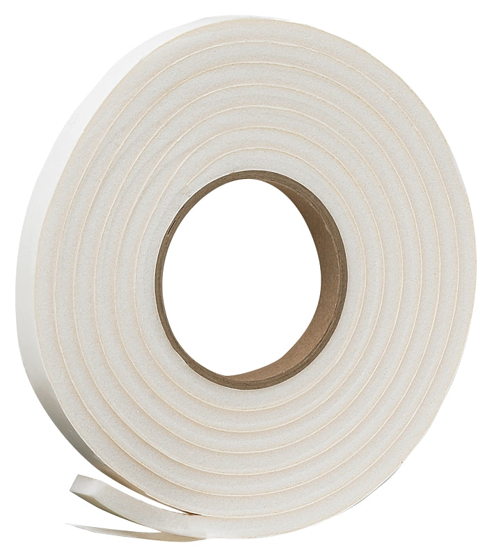 FROST KING Frost King R534WH Foam Tape, 3/4 in W, 10 ft L, 5/16 in Thick, Rubber, White