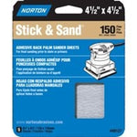 NORTON Norton 07660749127 Sanding Sheet, 4-1/2 in L, 4-1/2 in W, Fine, 150 Grit TOOLS NORTON