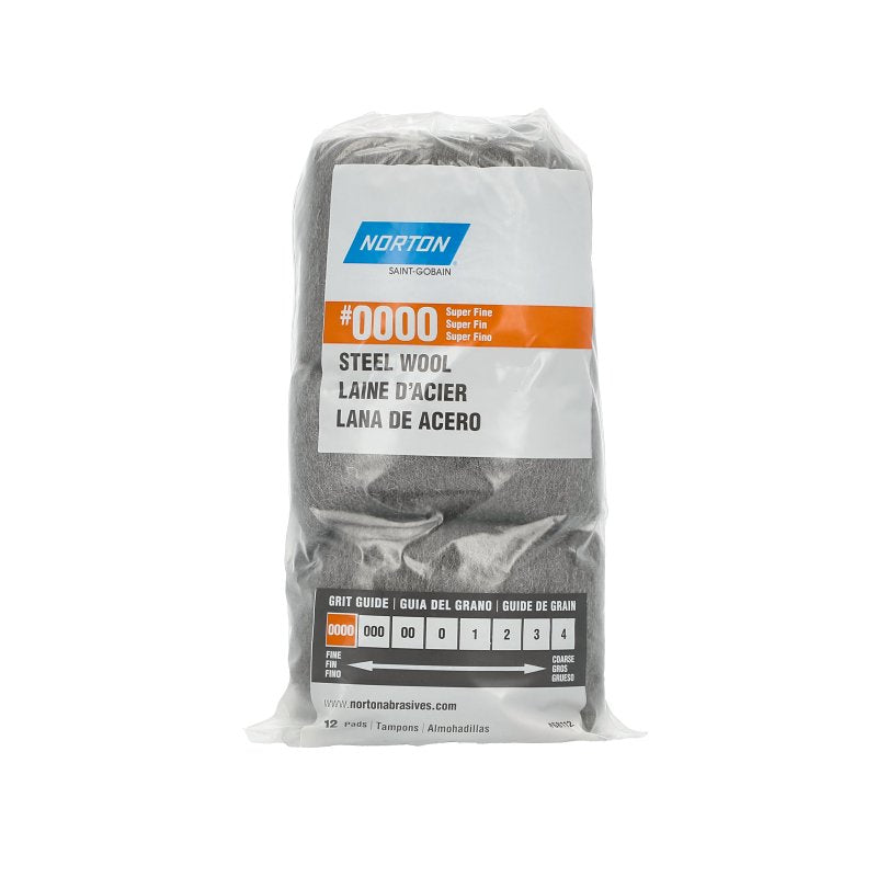 NORTON Norton 07660768112 Abrasive Wool, 2-1/2 in L, 4 in W, 0000 Grit, Super Fine