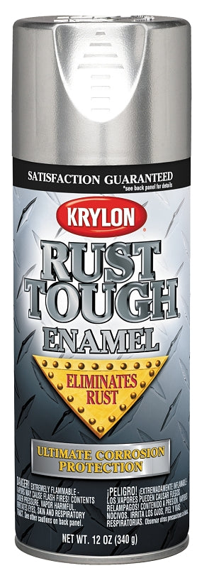 KRYLON Krylon Rust Tough K09213007 Rust-Preventative Spray Paint, Metallic, Aluminum, 12 oz, Can