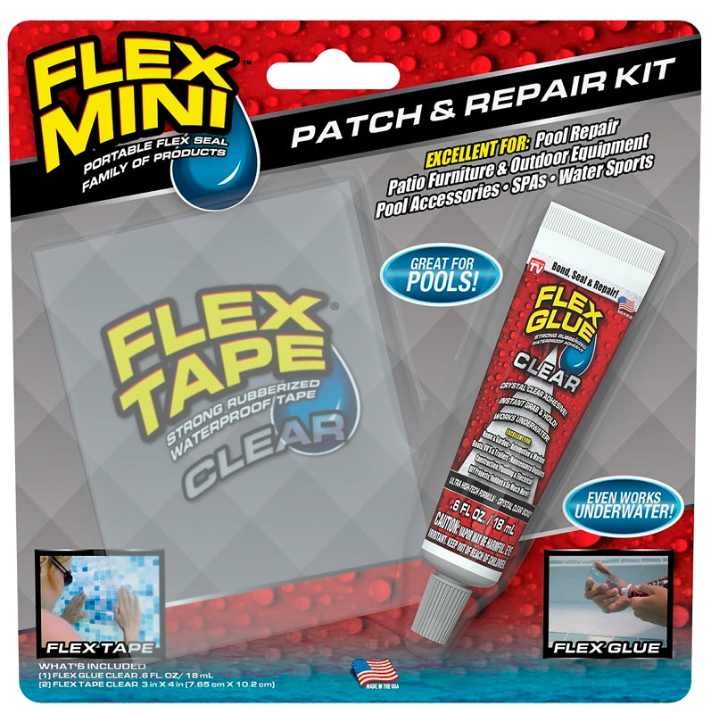 FLEX SEAL Flex Seal POOLKITMINI Patch and Repair Kit, Clear, 3-Piece OUTDOOR LIVING & POWER EQUIPMENT FLEX SEAL   