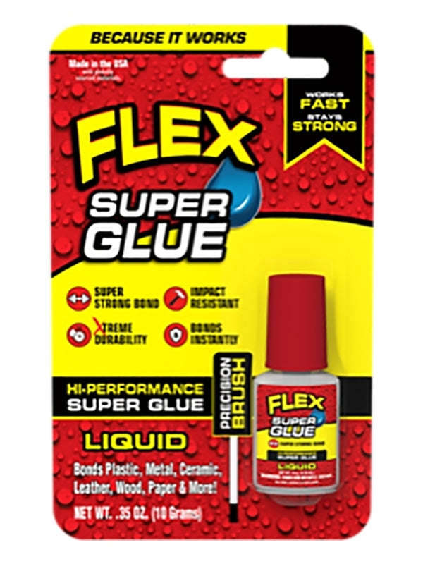 FLEX SEAL Flex Seal SGLIQ10BT Super Glue, Liquid, Clear, 10 g Bottle PAINT FLEX SEAL