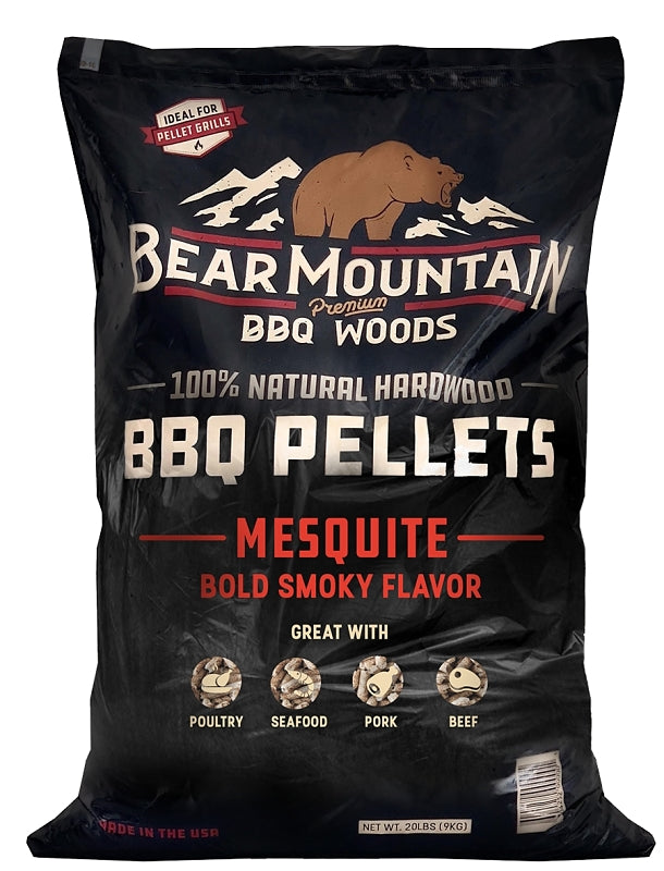 BEAR MOUNTAIN Bear Mountain FK17 Series BBQ Pellet, Mesquite, 20 in L, Hardwood, 20 lb Bag OUTDOOR LIVING & POWER EQUIPMENT BEAR MOUNTAIN