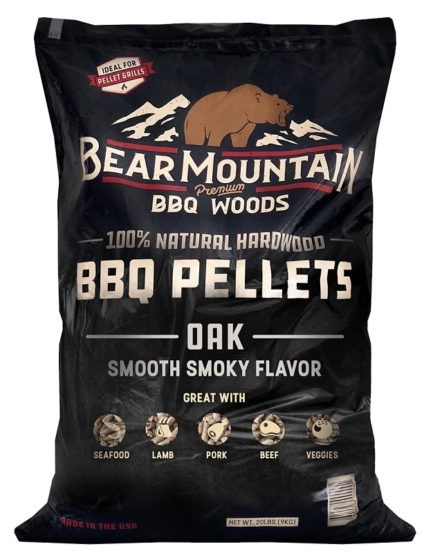 BEAR MOUNTAIN Bear Mountain FK18 Series BBQ Pellet, Oak, 20 in L, Hardwood, 20 lb Bag