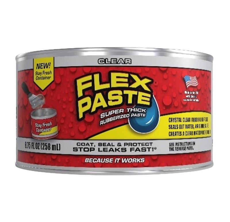 FLEX SEAL Flex Paste PFSCLRR16 Rubberized Paste, Super-Thick, Clear, 8.75 oz Can