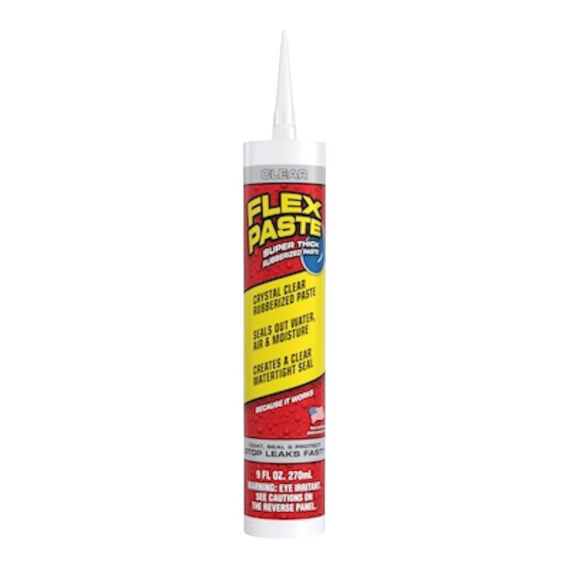 FLEX SEAL Flex Paste PFSCLRR09 Rubberized Paste, Super-Thick, Clear, 9 oz Cartridge