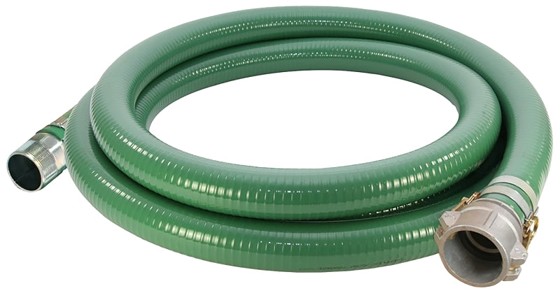ABBOTT RUBBER Abbott Rubber 1240-3000-20-CN Water Suction Hose, 3 in ID, 20 ft L, Camlock Female x MNPT, PVC