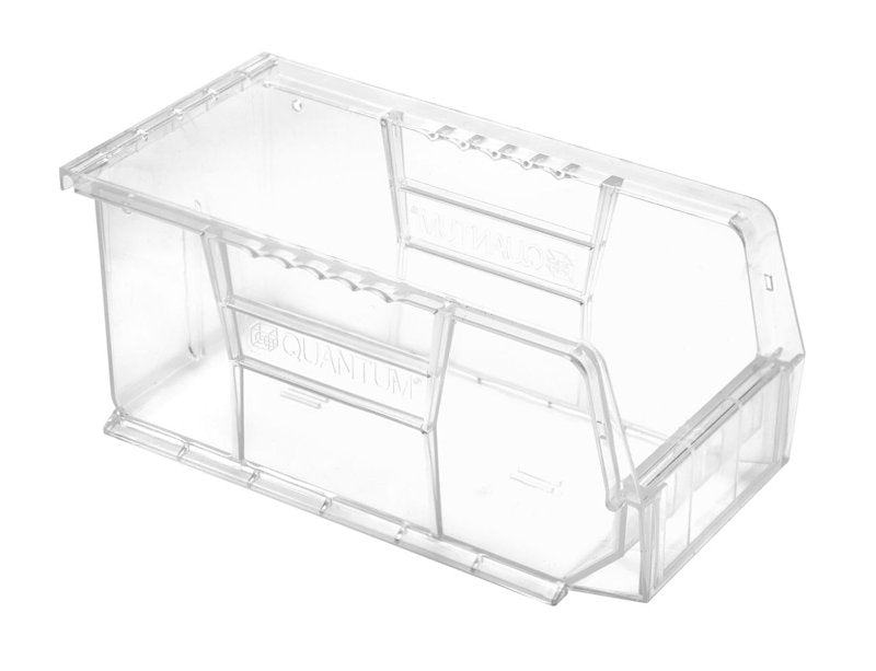 QUANTUM STORAGE SYST Quantum Storage Systems RQUS230CC-UPC Ultra Stack and Hang Bin, 30 lb, Polypropylene, Clear, 10-7/8 in L, 5-1/2 in W TOOLS QUANTUM STORAGE SYST