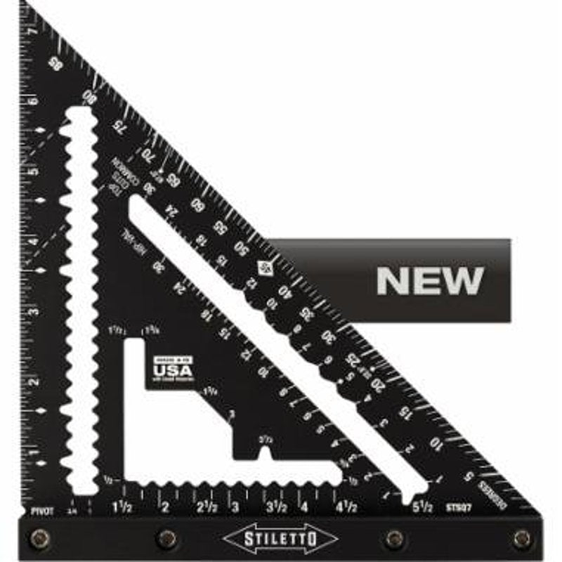 STILETTO Stiletto STSQ7 Carpenter Square, 1/16 in Graduation, Aluminum, 7 in L, 1 in W TOOLS STILETTO