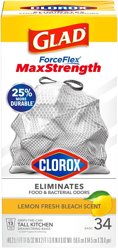 GLAD Glad 79297 Kitchen Trash Bag, Tall, 13 gal