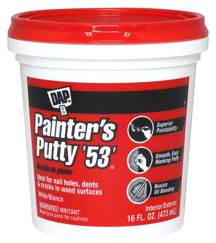 DAP DAP 12242 Painter's Putty, Paste, Musty, White, 1 pt Tub PAINT DAP