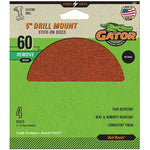 GATOR Gator 3002 Sanding Disc, 5 in Dia, 60 Grit, Coarse, Aluminum Oxide Abrasive, Paper Backing