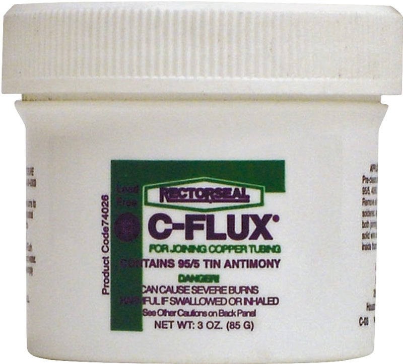 RECTORSEAL Rectorseal C-Flux Series 74026 Soft Soldering Flux, 3 oz, Carton, Paste, Gray PLUMBING, HEATING & VENTILATION RECTORSEAL
