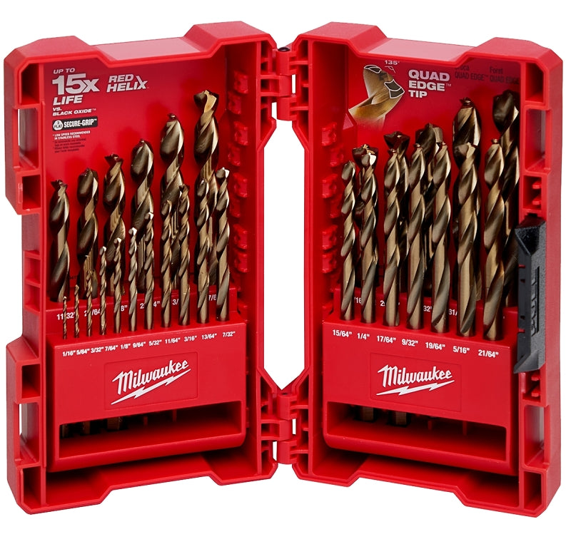 MILWAUKEE Milwaukee RED HELIX 48-89-2332 Drill Bit Set, 29-Piece, Cobalt