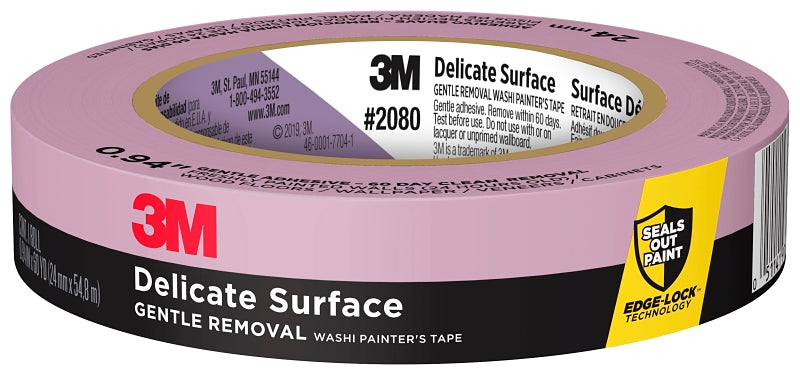 SCOTCH Scotch 2080-24EC Painter's Tape, 60 yd L, 0.94 in W, Paper/Polyethylene Film Backing, Purple PAINT SCOTCH