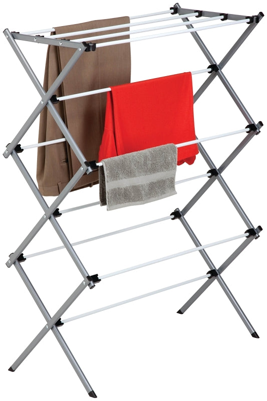HONEY-CAN-DO Honey-Can-Do DRY-01306 Collapsible Cloth Drying Rack, Steel, Silver, 15 in W, 42 in H, 30 in L HOUSEWARES HONEY-CAN-DO   