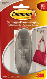 COMMAND Command 17083-BN Designer Hook, 5 lb, 1-Hook, Metal, Brushed Nickel