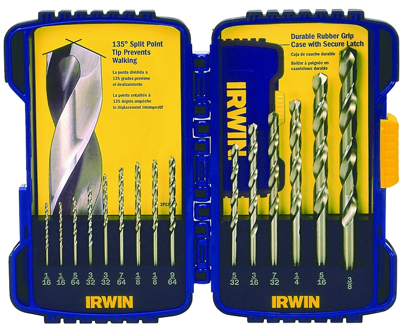 IRWIN Irwin 316015 Drill Bit Set, General-Purpose, Cobalt HSS, Black Oxide