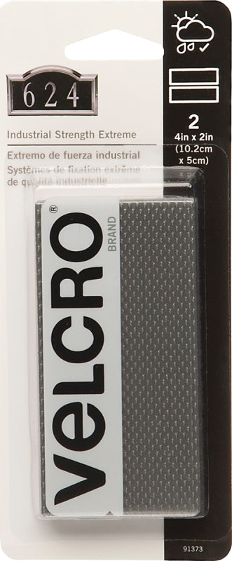 VELCRO BRAND VELCRO Brand 91373 Fastener, 2 in W, 4 in L, Titanium, 15 lb