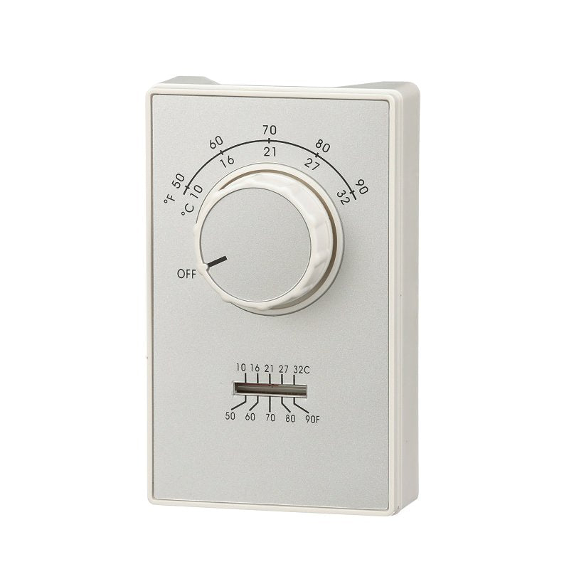 TPI TPI ET9 ET9DTS Line Voltage Thermostat, 20/277 VAC, 22 A, 2 deg F Differential, 50 to 90 deg F Control, White PLUMBING, HEATING & VENTILATION TPI