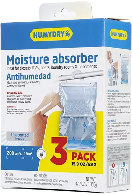 HUMEX Humydry USA40500C6 Moisture Absorber, 15.9 oz, Bag, Neutral