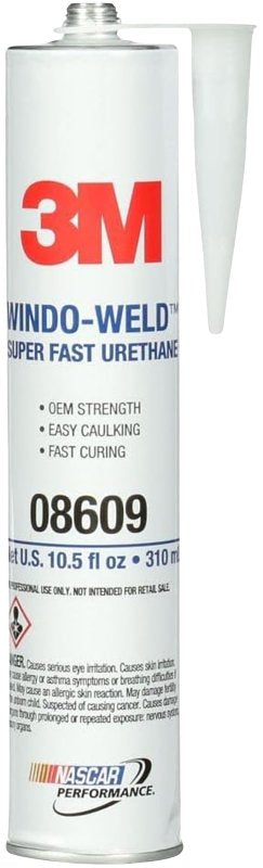 3M 3M Window Weld 08609 Super Fast Urethane, 10.5 fl-oz Cartridge, Paste, Neutral, Black
