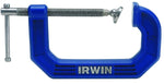 IRWIN Irwin 225104 C-Clamp, 900 lb Clamping, 4 in Max Opening Size, 3 in D Throat, Steel Body, Blue Body TOOLS IRWIN