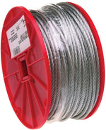 CAMPBELL CHAIN Campbell 7000327 Series Aircraft Cable, 7 x 7 Strands, 3/32 in Dia, 500 ft L, 184 lb Working Load, Galvanized