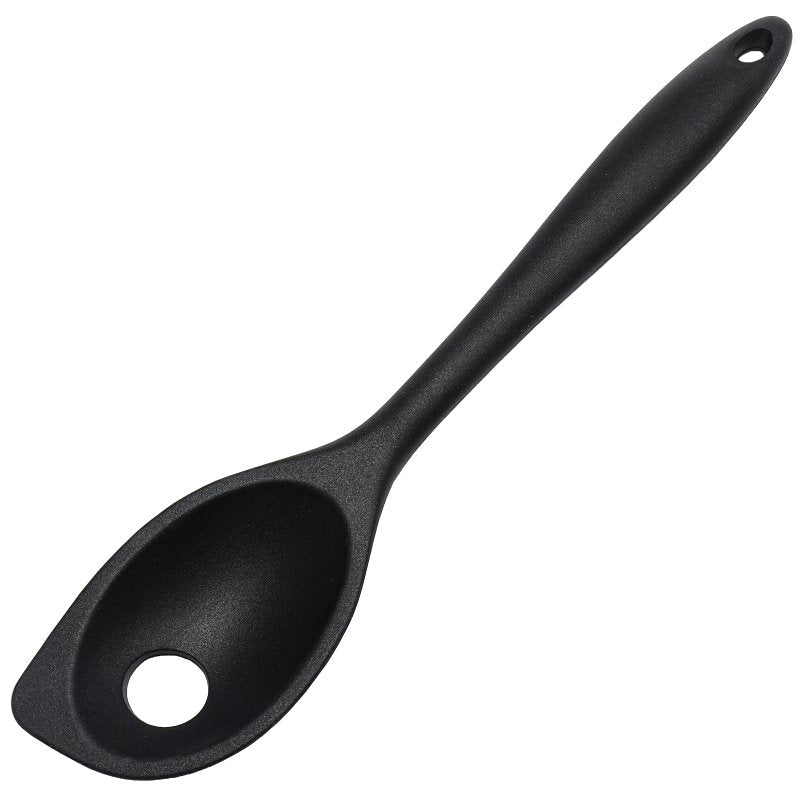 CHEF CRAFT Chef Craft Premium Series 13631 Mixing Spoon, 11 in OAL, Silicone/Steel, Black