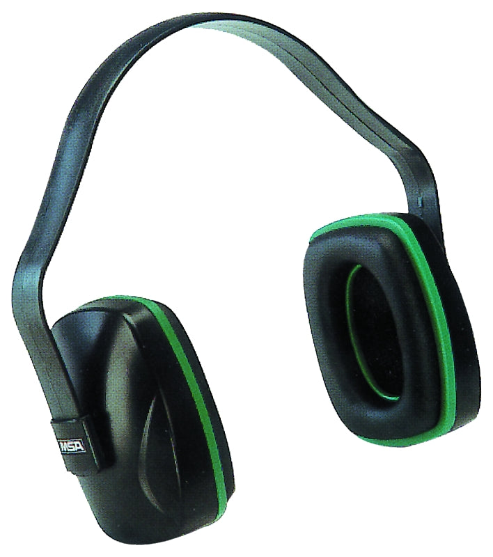 BOSS MFG MSA 10004293 Ear Muffs, 22 dB NRR, Plastic, Black/Green