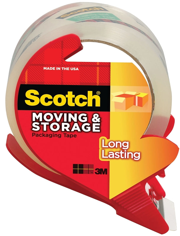 SCOTCH Scotch 3650S-RD Series Packaging Tape, 38.2 yd L, Clear, 1.88 in W, 2.4 mil, Polypropylene Backing