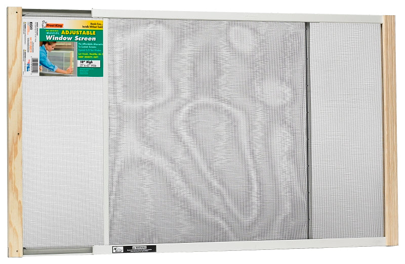 FROST KING Frost King W.B. Marvin AWS1845 Window Screen, 18 in L, 25 to 45 in W, Aluminum