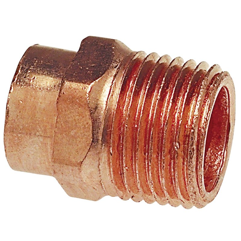 NIBCO INC. Nibco 604 Series W01270D Pipe Adapter, 1 in, Sweat x MPT, Copper, 494 psi Pressure