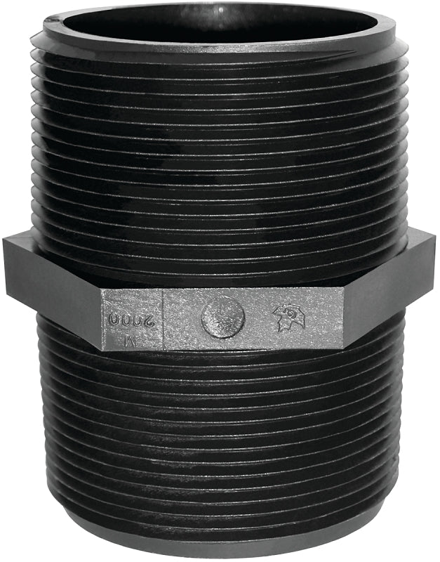 GREEN LEAF Green Leaf M 1200 P Pipe Nipple, 1/2 in, MNPT, Black