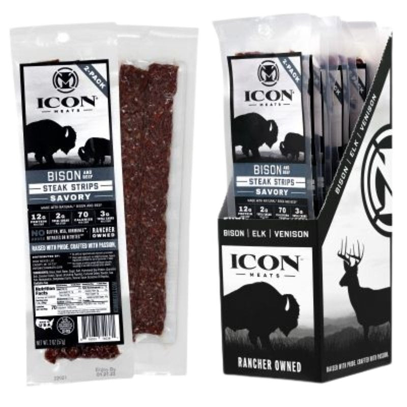 ICON Icon Meats 74038 Jerky Steak, Strip, Savory, 2 oz Pack