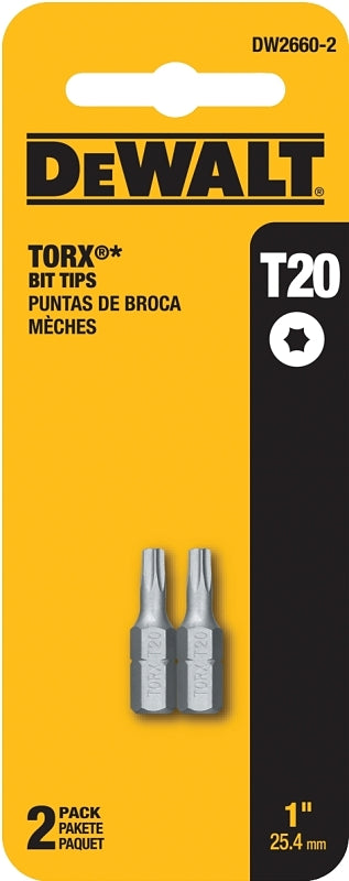DEWALT DEWALT DW2660-2 Power Bit, T20 Drive, Torx Drive, 1/4 in Shank, Hex Shank, 1 in L, Steel TOOLS DEWALT