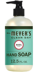 MRS. MEYERS Mrs. Meyer's 14104 Hand Soap, Liquid, Colorless, Basil, 12.5 oz Bottle