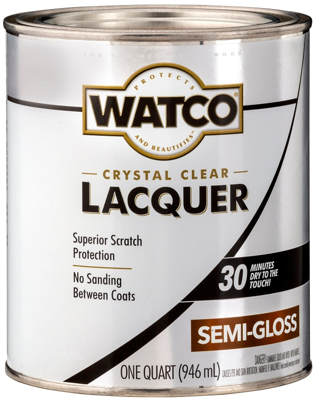 WATCO WATCO 63141 Lacquer, Semi-Gloss, Liquid, Clear, 1 qt, Can PAINT WATCO