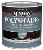 MINWAX Minwax 214954444 Waterbased Polyurethane Stain, Gloss, Liquid, Classic Black, 0.5 pt, Can PAINT MINWAX