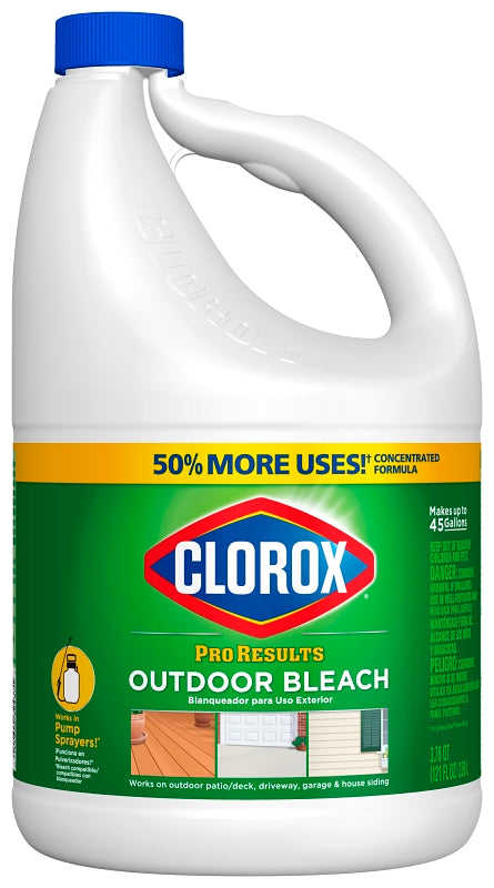 CLOROX Clorox ProResults 32437 Outdoor Bleach, 121 oz, Liquid, Bleach, Pale Yellow