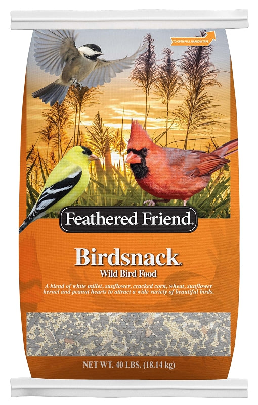 FEATHERED FRIEND Feathered Friend Birdsnack 14406 Sunflower Seed Wild Bird Food, 40 lb, Blended, Bag