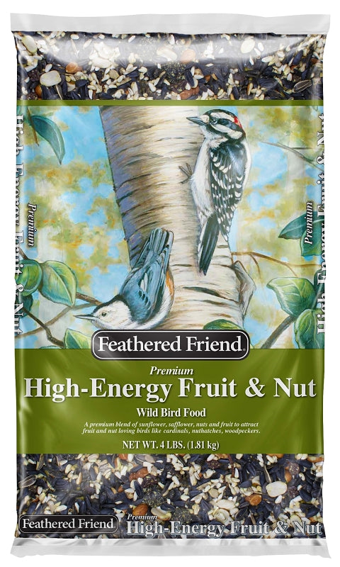 FEATHERED FRIEND Feathered Friend 14392 Safflower Seed Fruit and Nut Wild Bird Food, 4 lb, Premium, Blended, Bag