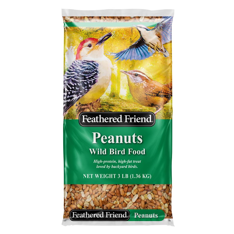 FEATHERED FRIEND Feathered Friend 14368 Peanuts Wild Bird Food, Straight, Seed, 3 lb Bag