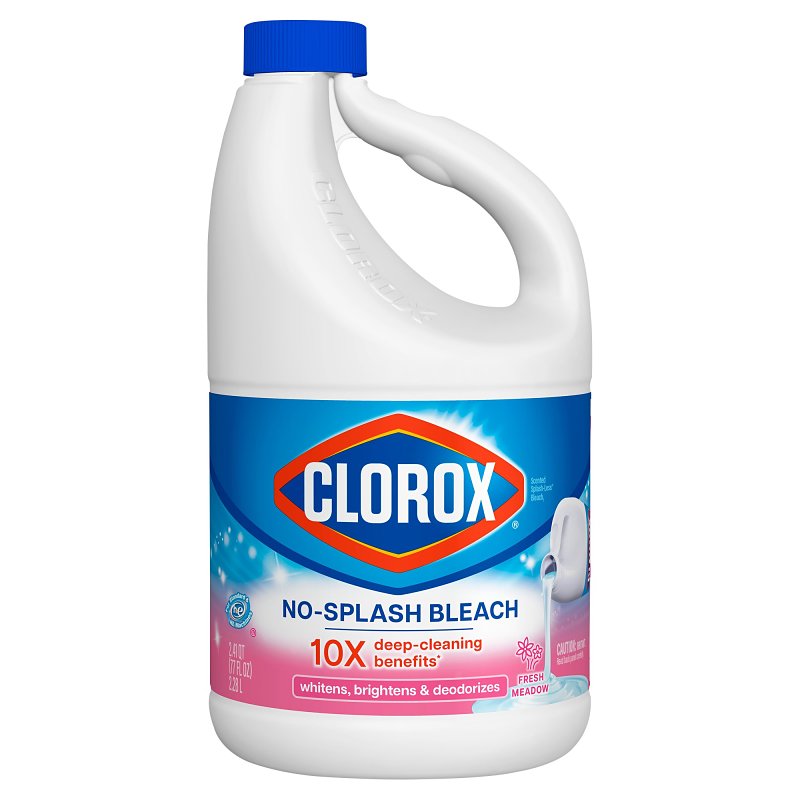 CLOROX Clorox Splash-Less 32387 Bleach, 77 oz, Bottle, Liquid, Fresh Meadow