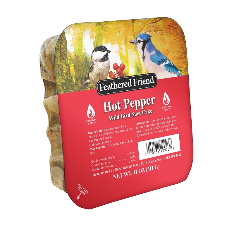 FEATHERED FRIEND Feathered Friend 14377 Peanuts Wild Bird Food, 11 oz, Suet, Hot Pepper
