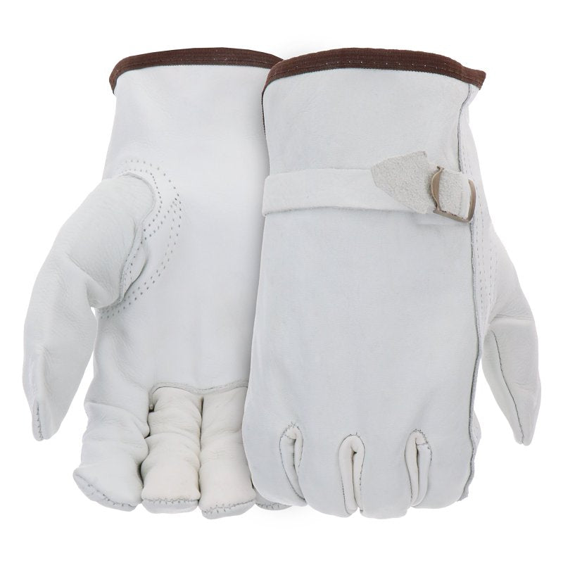 BOSS MFG Boss B81202-M Gloves with Wrist Enclosure, M, Keystone Thumb, Slip-On Cuff, Cowhide Leather, Natural