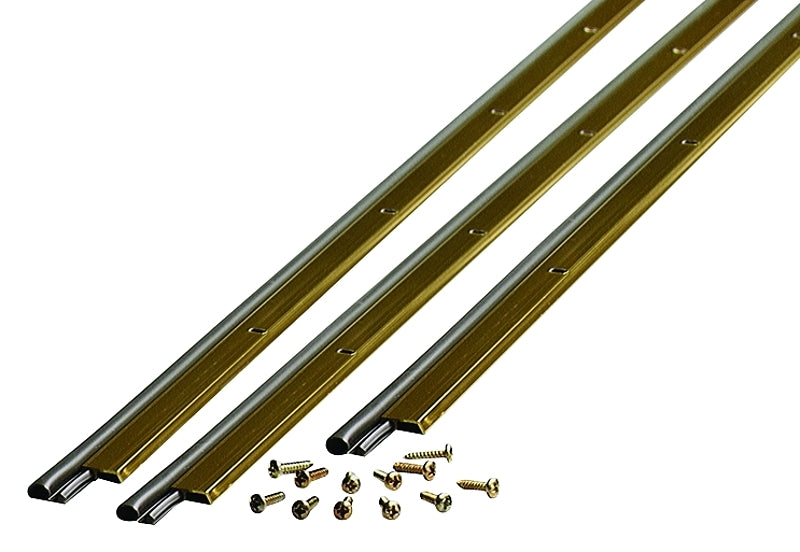 M-D M-D 01271 Jamb Weatherstrip, 7/8 in W, 3/16 in Thick, 84 in L, Aluminum/Vinyl, Bright Gold HARDWARE & FARM SUPPLIES M-D