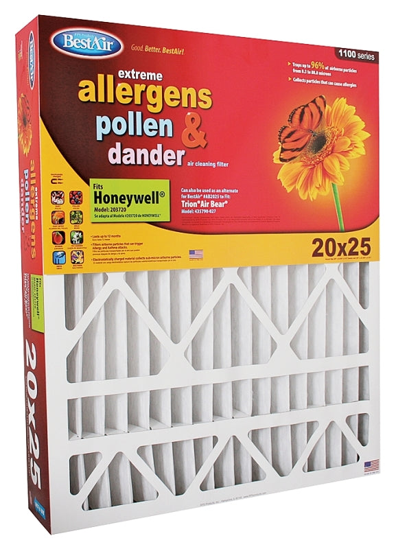 BESTAIR BestAir HW2025 Air Filter, 25 in L, 20 in W, 8 MERV PLUMBING, HEATING & VENTILATION BESTAIR