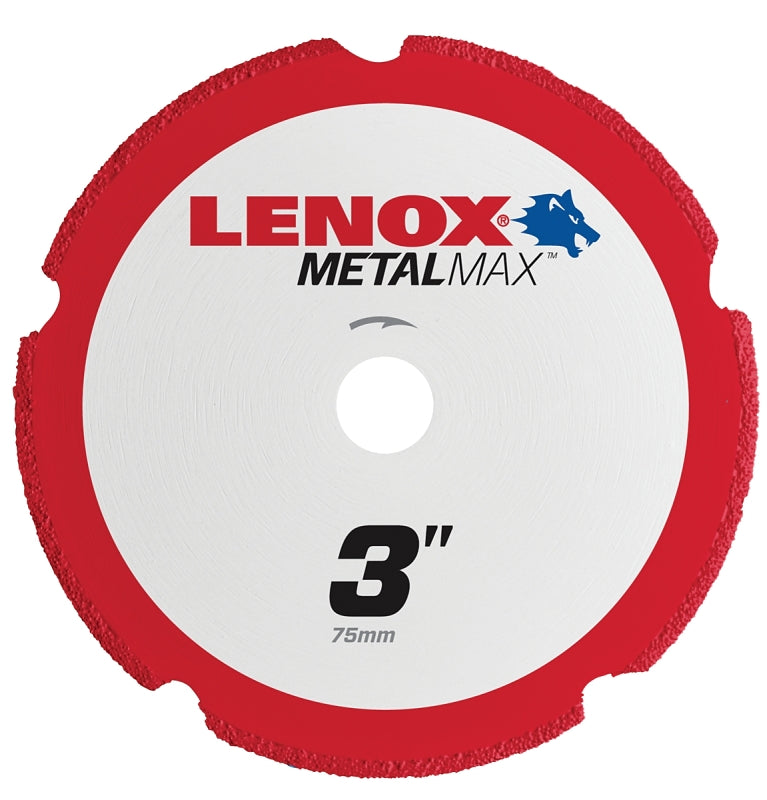 LENOX Lenox MetalMax 1972918 Cut-Off Wheel, 3 in Dia, 3/64 in Thick, 3/8 in Arbor, 40, 50 Grit, Diamond Abrasive