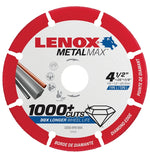 LENOX Lenox MetalMax 1972921 Cut-Off Wheel, 4-1/2 in Dia, 3/64 in Thick, 7/8 in Arbor, 40, 50 Grit, Diamond Abrasive